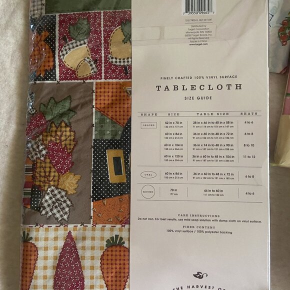 Vinyl Vintage Tablecloth Bundle; Thanksgiving Fall Spring Easter 52'' By 70'' - Picture 5 of 10